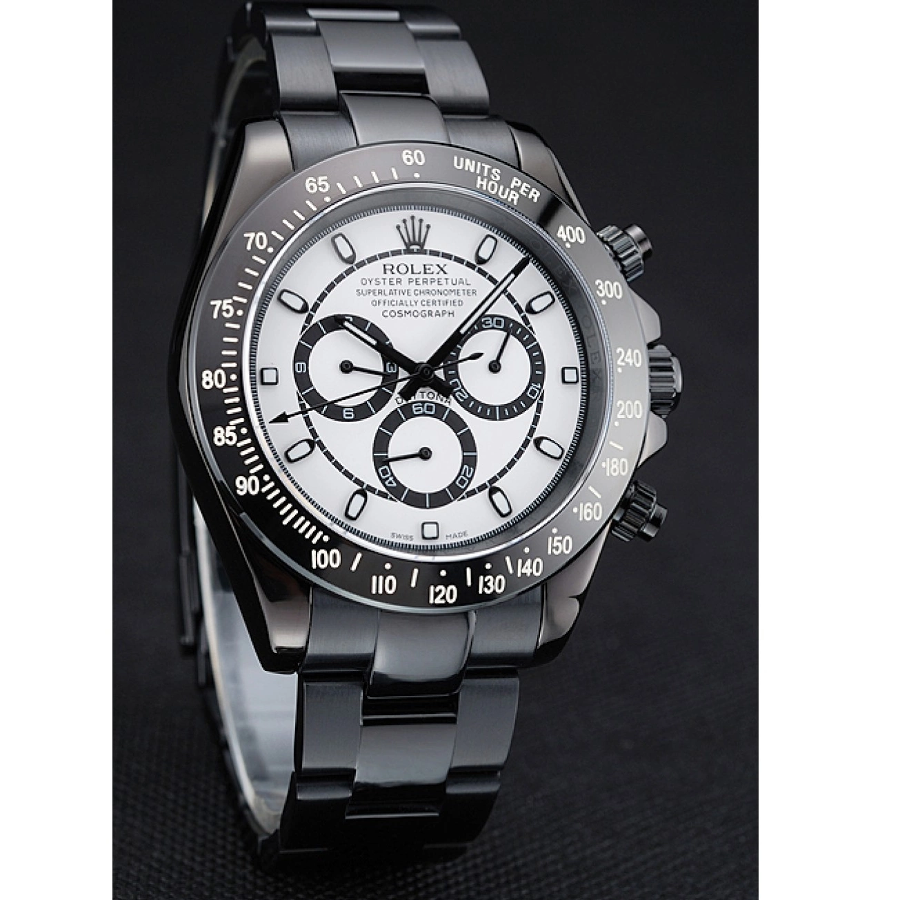 Good Copy Rolex Watches And White Rolex And Black Steel Cosmograph 1454249 Case Stainless Daytona Dial Bracelet Black 0712